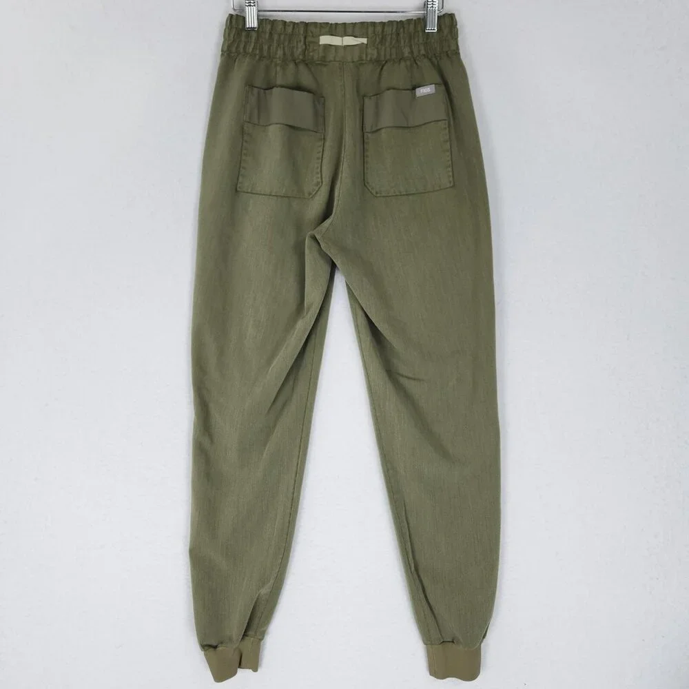 FIGS Pants Womens Small Green Joggers High Rise Scrubs Bottom Medical Uniform - Picture 9 of 12